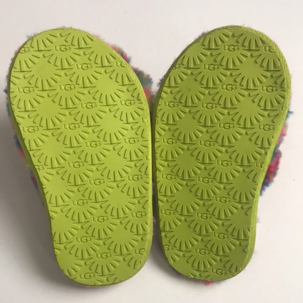 UGG Fuzzy Rainbow Slippers (size 7)
